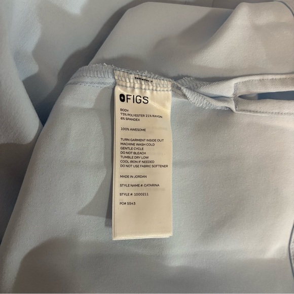 Figs Light Blue Scrub Set with Neon Accents, Technical Collection XXL - Picture 5 of 12